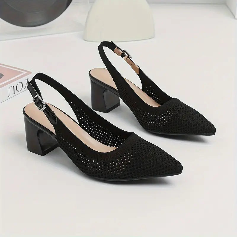 Rinika – Schicke Slingback-Pumps aus Mesh-Strick