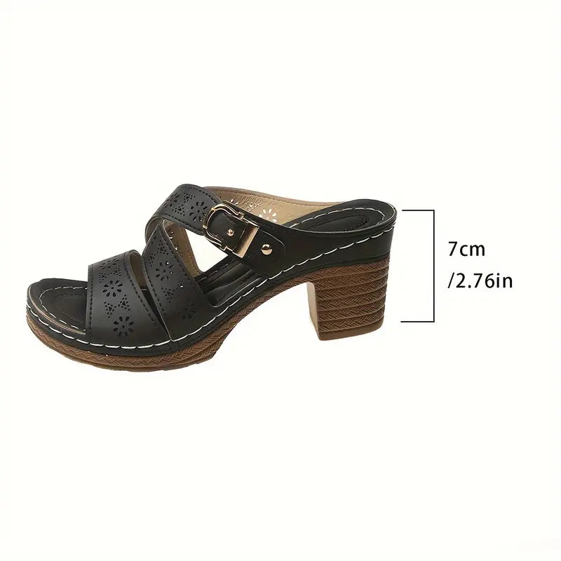 Nalira – Stilvolle Leder-Komfortsandalen mit Cut-Outs
