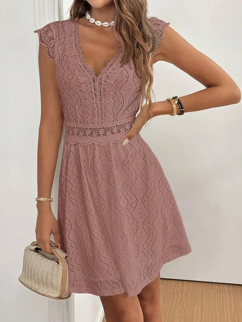 Avenleigh – Damen-A-Linien-Kleid mit Spitzenärmeln