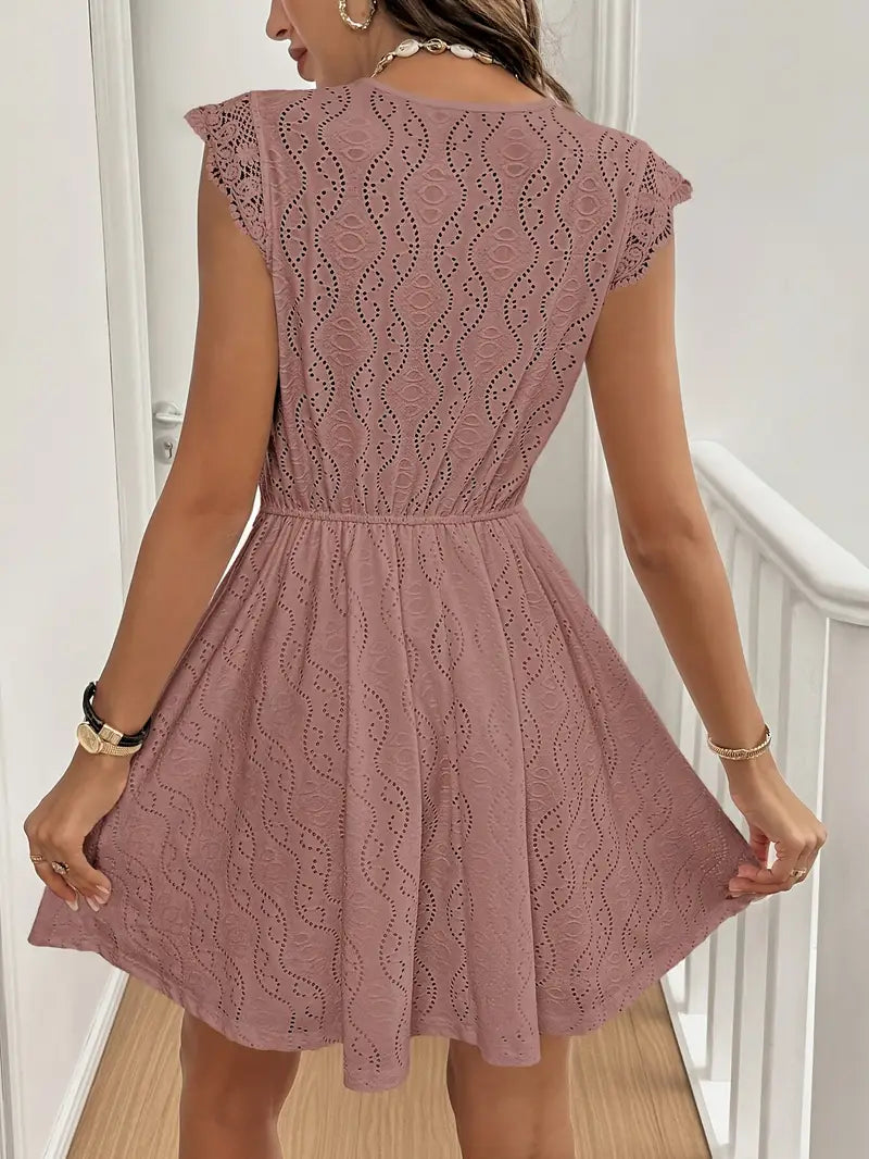 Avenleigh – Damen-A-Linien-Kleid mit Spitzenärmeln