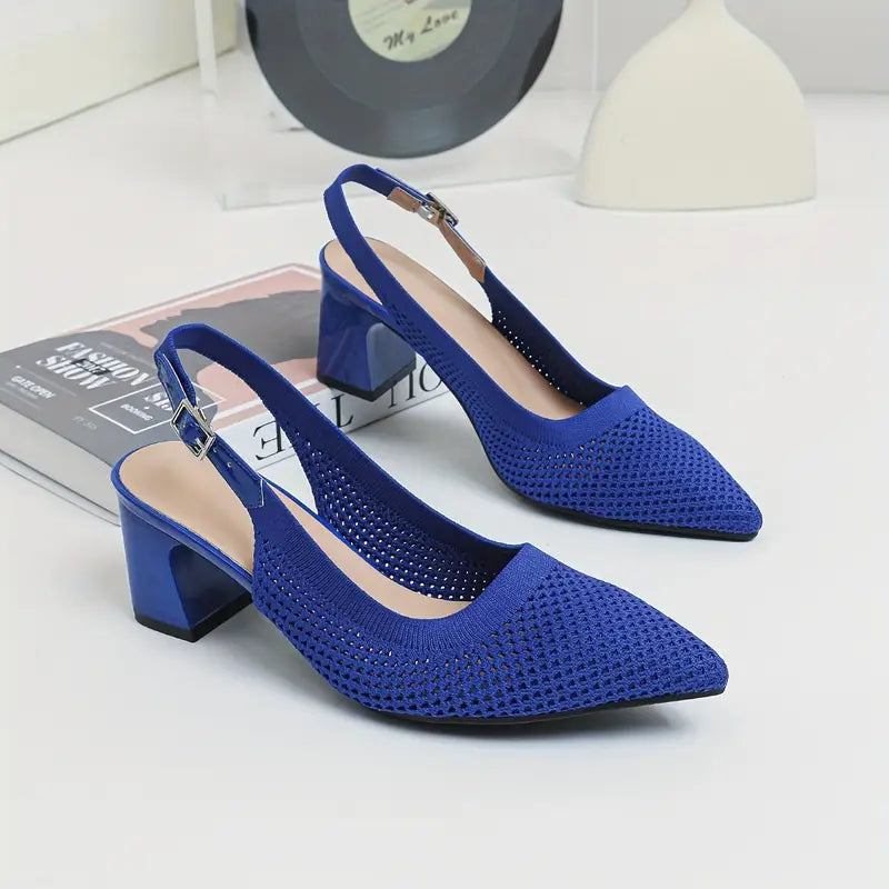 Rinika – Schicke Slingback-Pumps aus Mesh-Strick