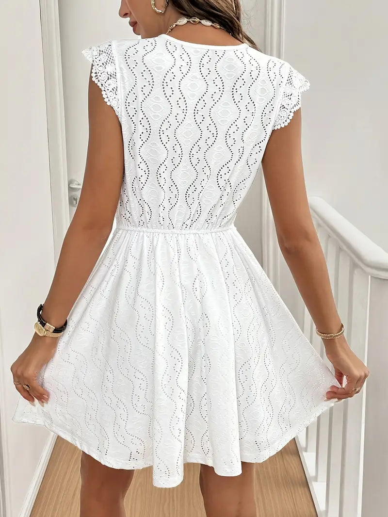 Avenleigh – Damen-A-Linien-Kleid mit Spitzenärmeln