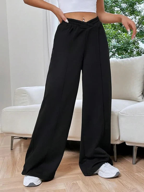 Jally – Hohe Taille Loungehose mit weitem Bein