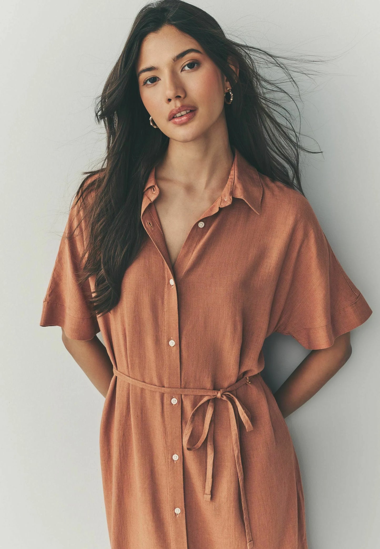 ELENA - Hemdkleid - Terrakottabraun