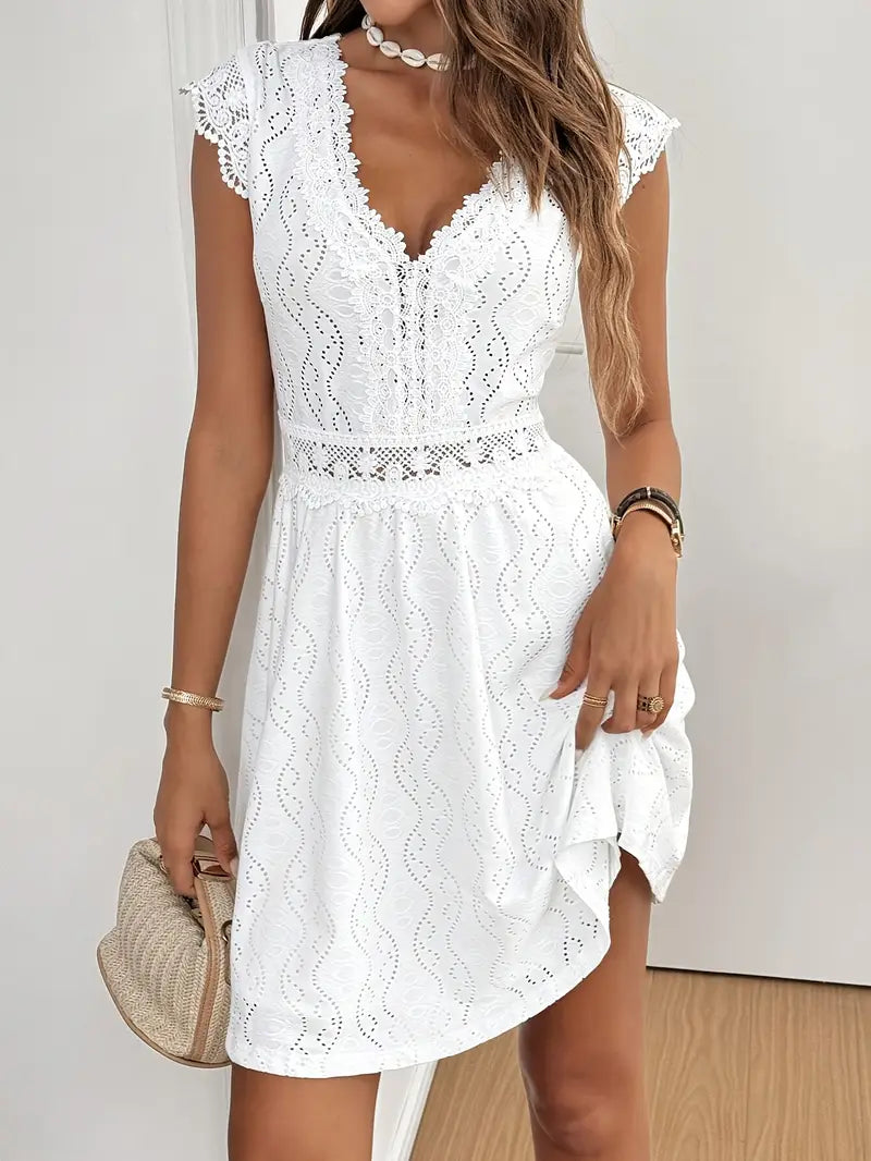 Avenleigh – Damen-A-Linien-Kleid mit Spitzenärmeln