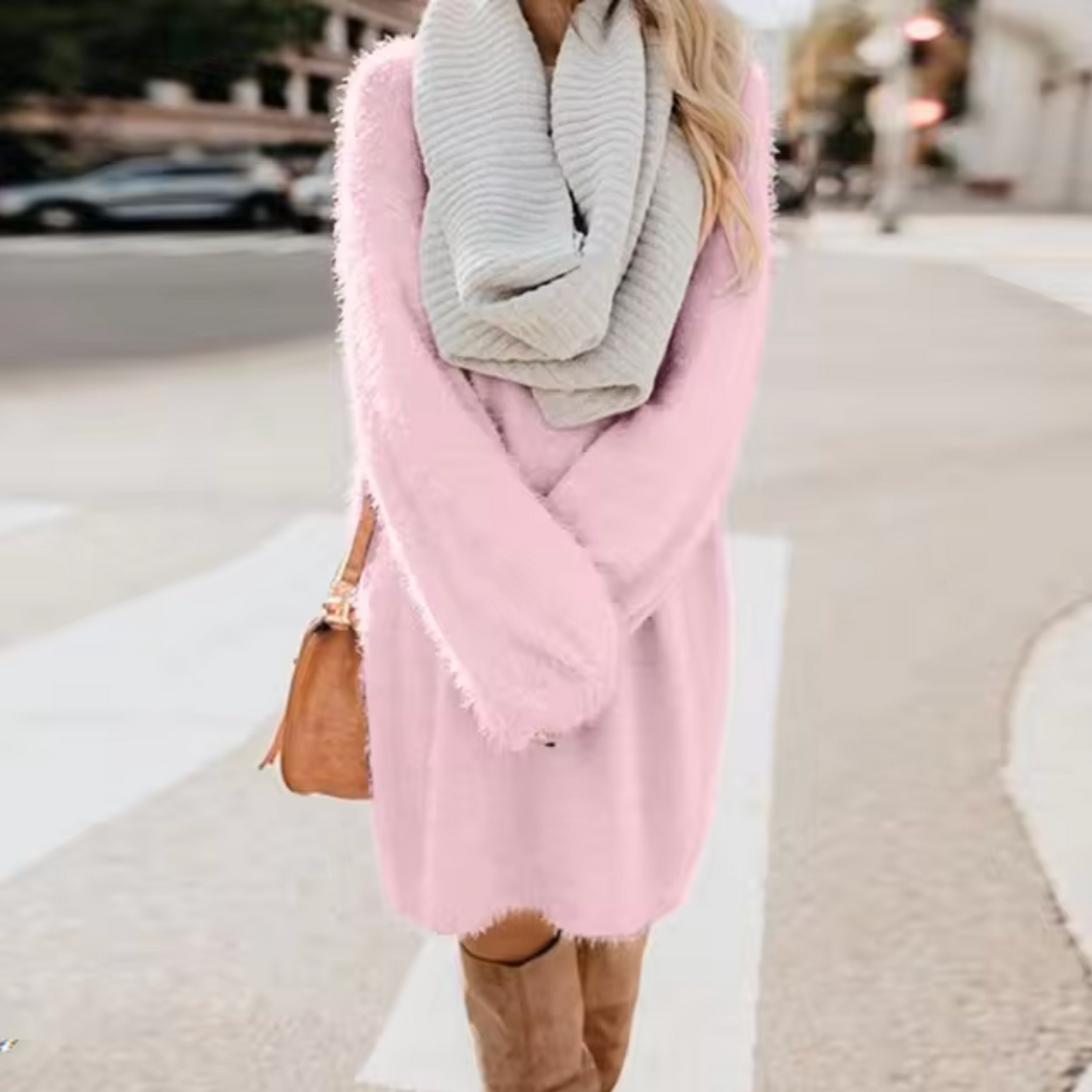 Elda – Strickpulloverkleid aus Baumwolle