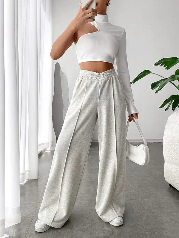 Jally – Hohe Taille Loungehose mit weitem Bein