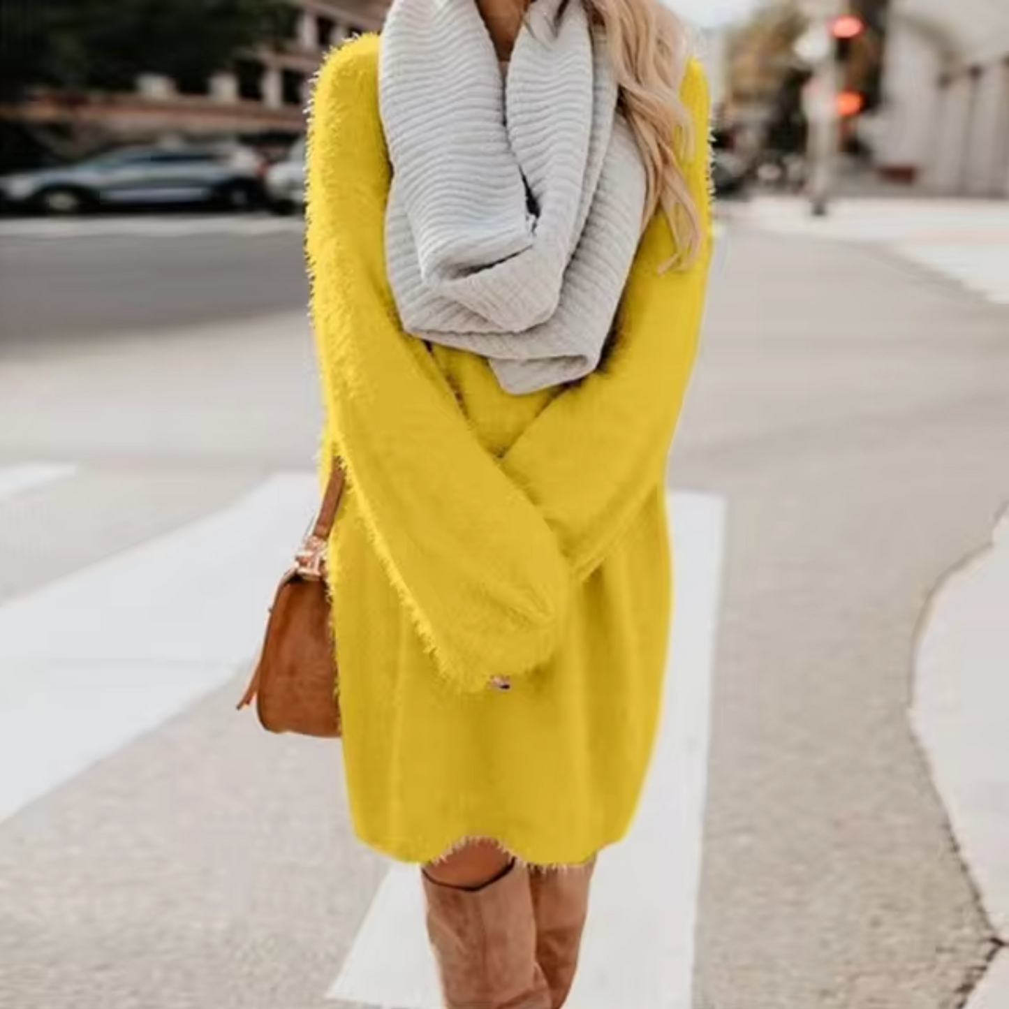 Elda – Strickpulloverkleid aus Baumwolle