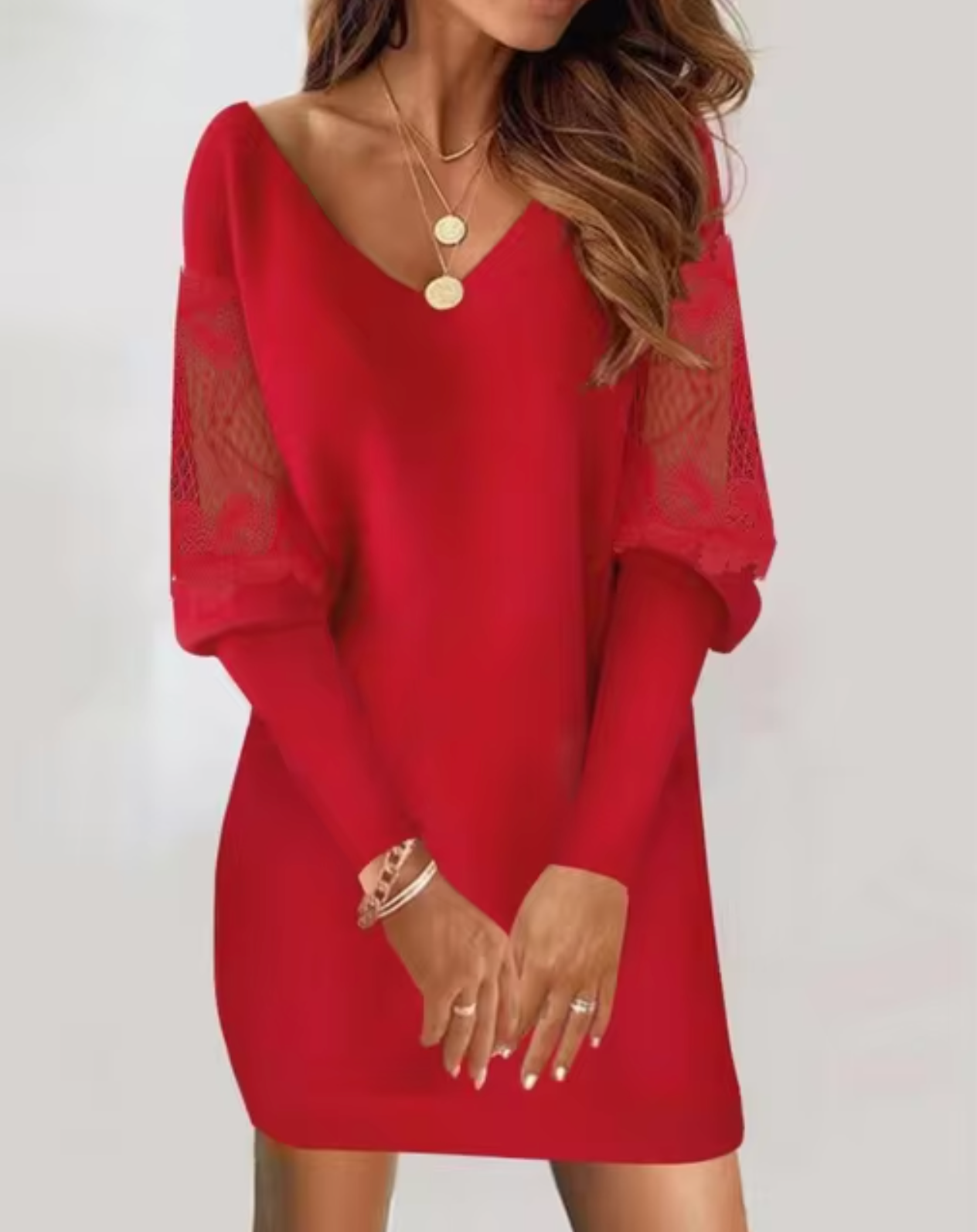 Zane – Elegantes Minikleid aus Spitze mit V-Ausschnitt