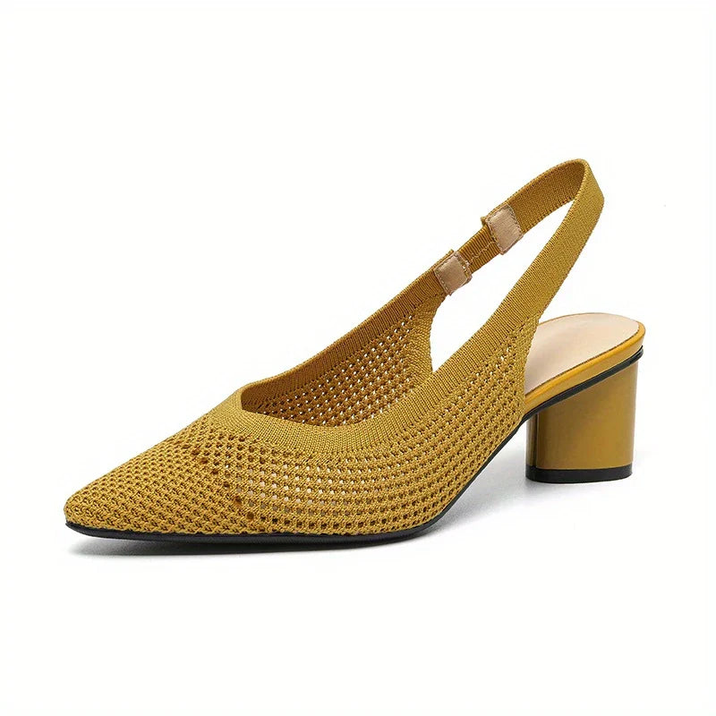 Thalira – Lässige Strick-Slingback-Pumps mit spitzer Spitze