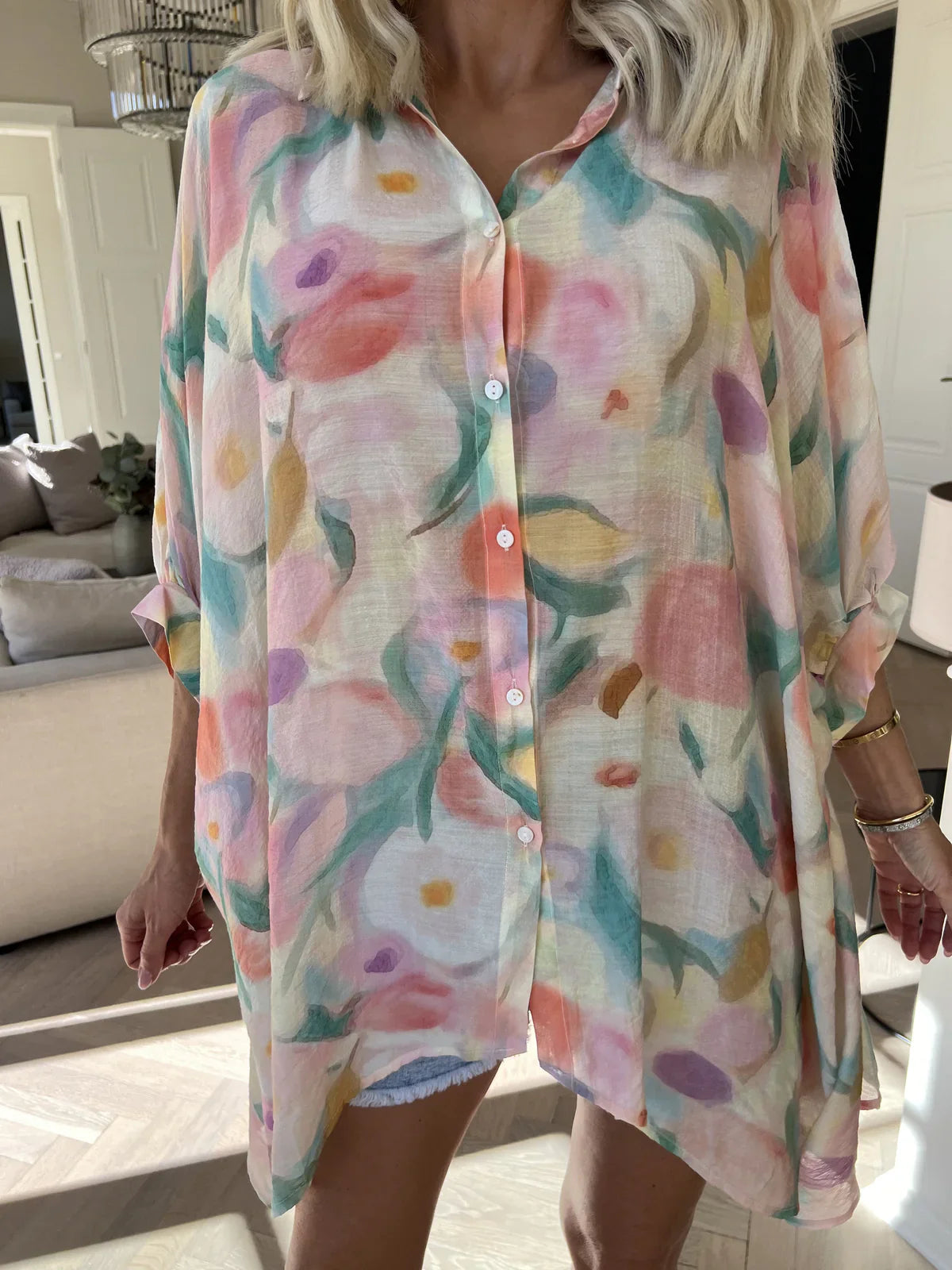 Lioraelle – Pastell-Aquarell-Oversize-Shirt