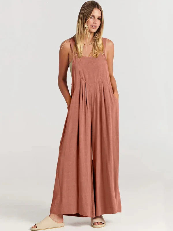 Sorelle – Weit geschnittener Leinen-Jumpsuit für Damen
