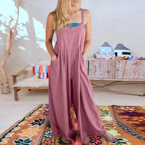 Sorelle – Weit geschnittener Leinen-Jumpsuit für Damen