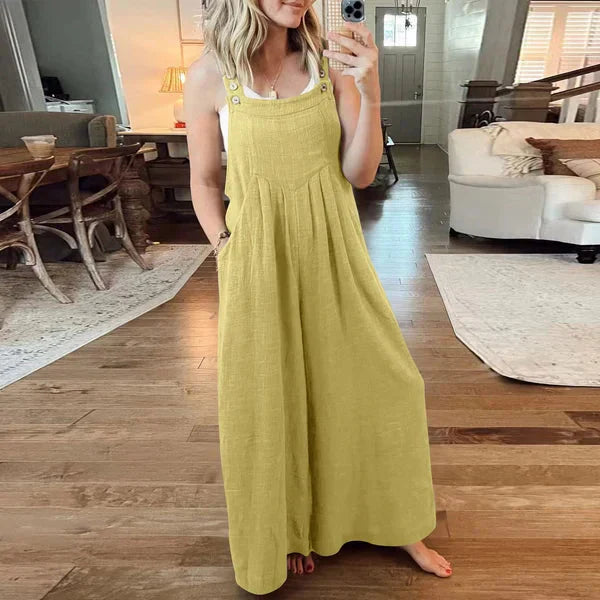 Sorelle – Weit geschnittener Leinen-Jumpsuit für Damen