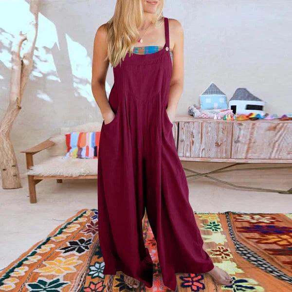 Sorelle – Weit geschnittener Leinen-Jumpsuit für Damen