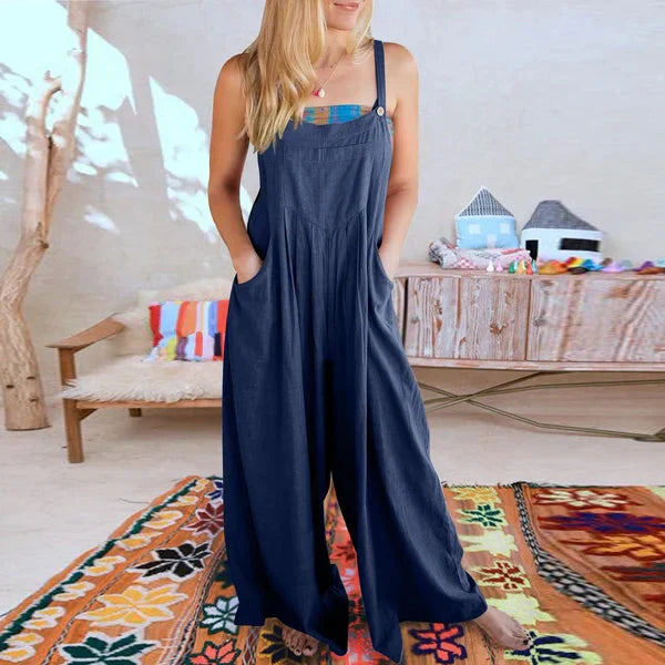 Sorelle – Weit geschnittener Leinen-Jumpsuit für Damen