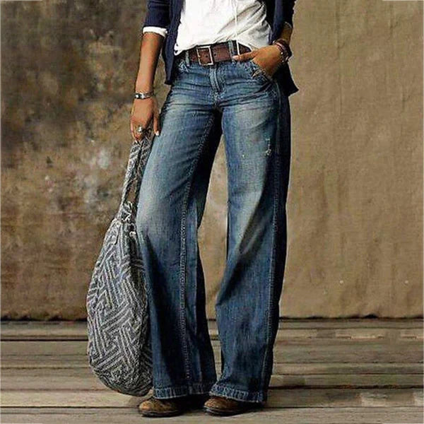 Cirella – Jeans mit weitem Bein und Vintage-Waschung