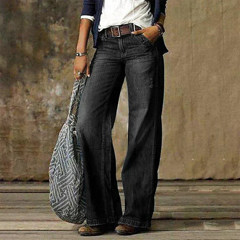 Cirella – Jeans mit weitem Bein und Vintage-Waschung