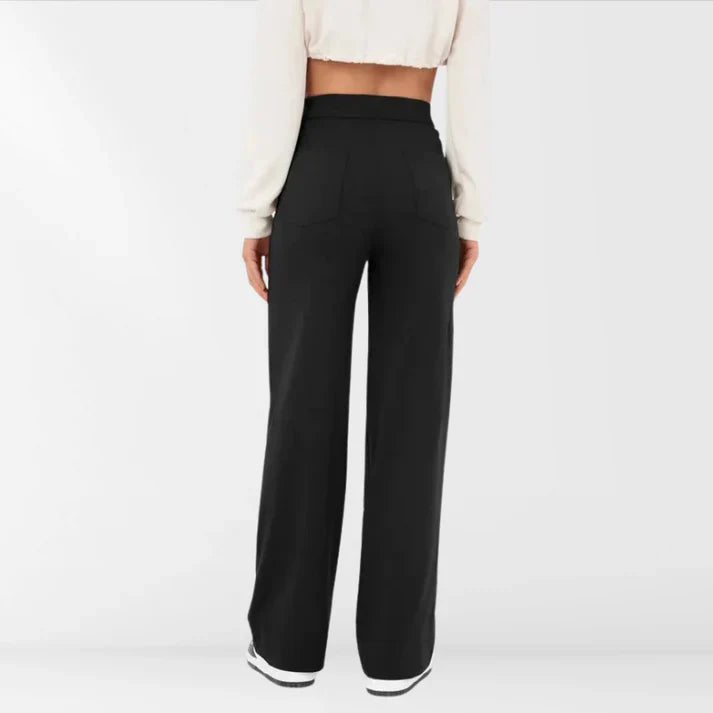 Iloura – Stilvolle Hose mit hohem Bund und weitem Bein und Knopfleiste
