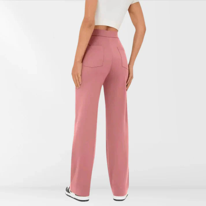 Iloura – Stilvolle Hose mit hohem Bund und weitem Bein und Knopfleiste