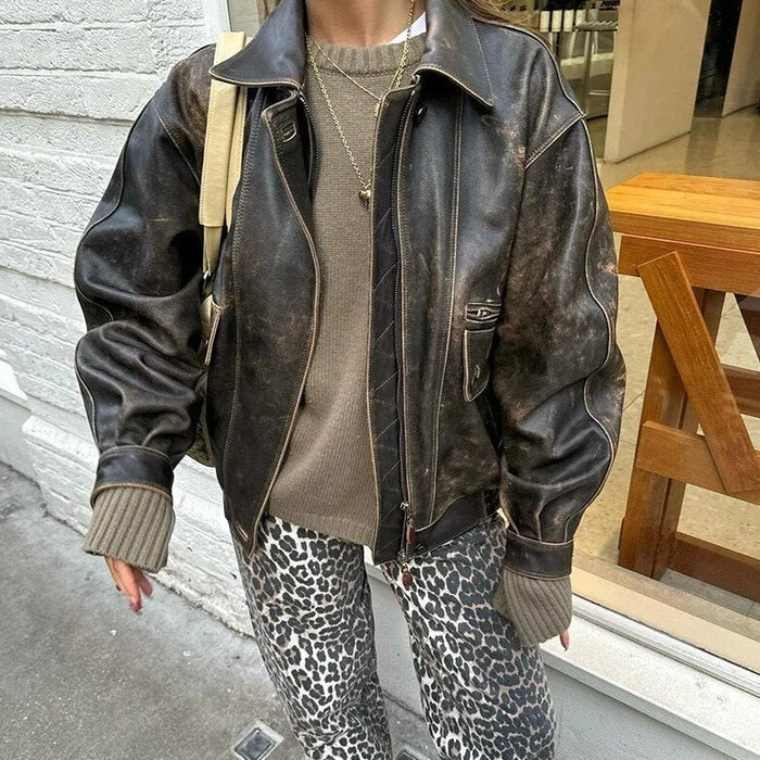 Mercille – Damen-Taillenhose mit Leopardenmuster und hohem Bund
