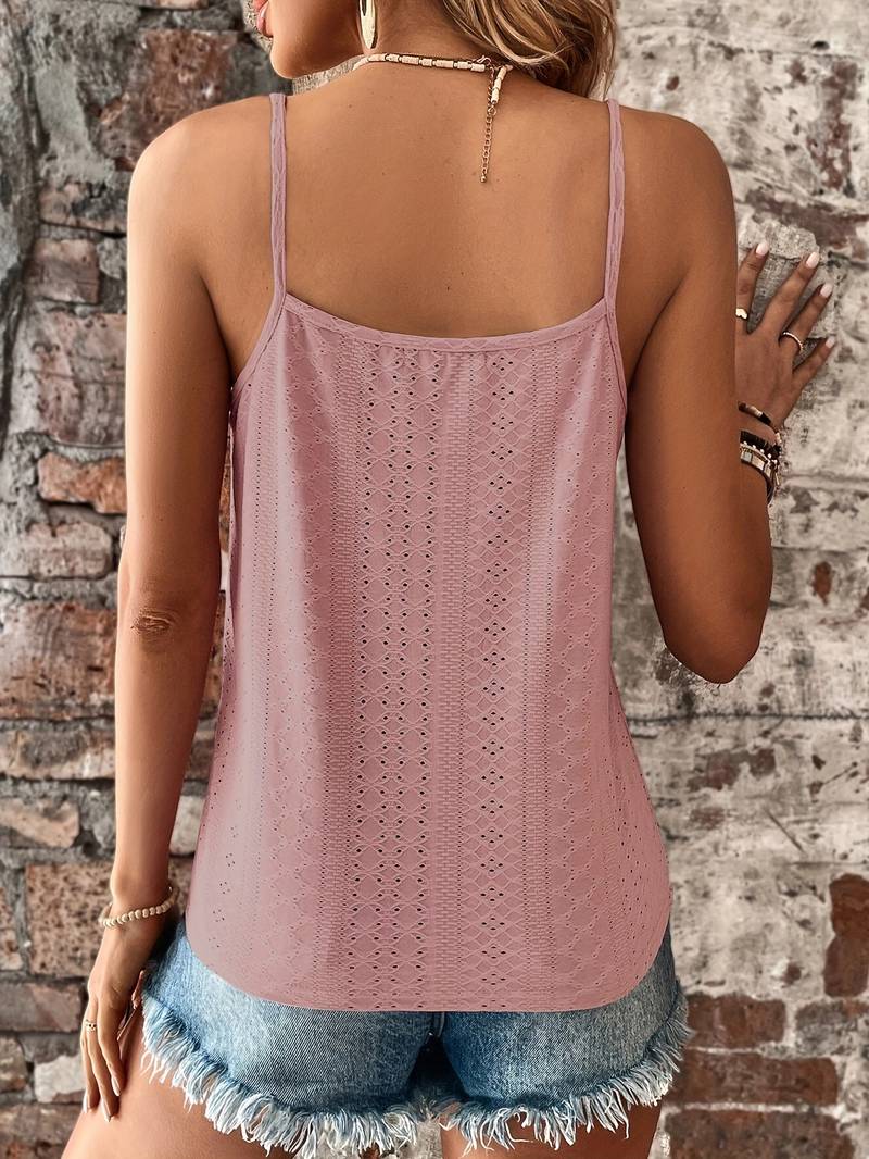 Tiranya – Elegantes Camisole-Top mit Ösen und Spitzenbesatz