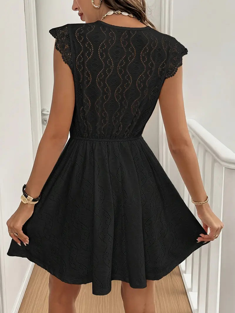 Avenleigh – Damen-A-Linien-Kleid mit Spitzenärmeln