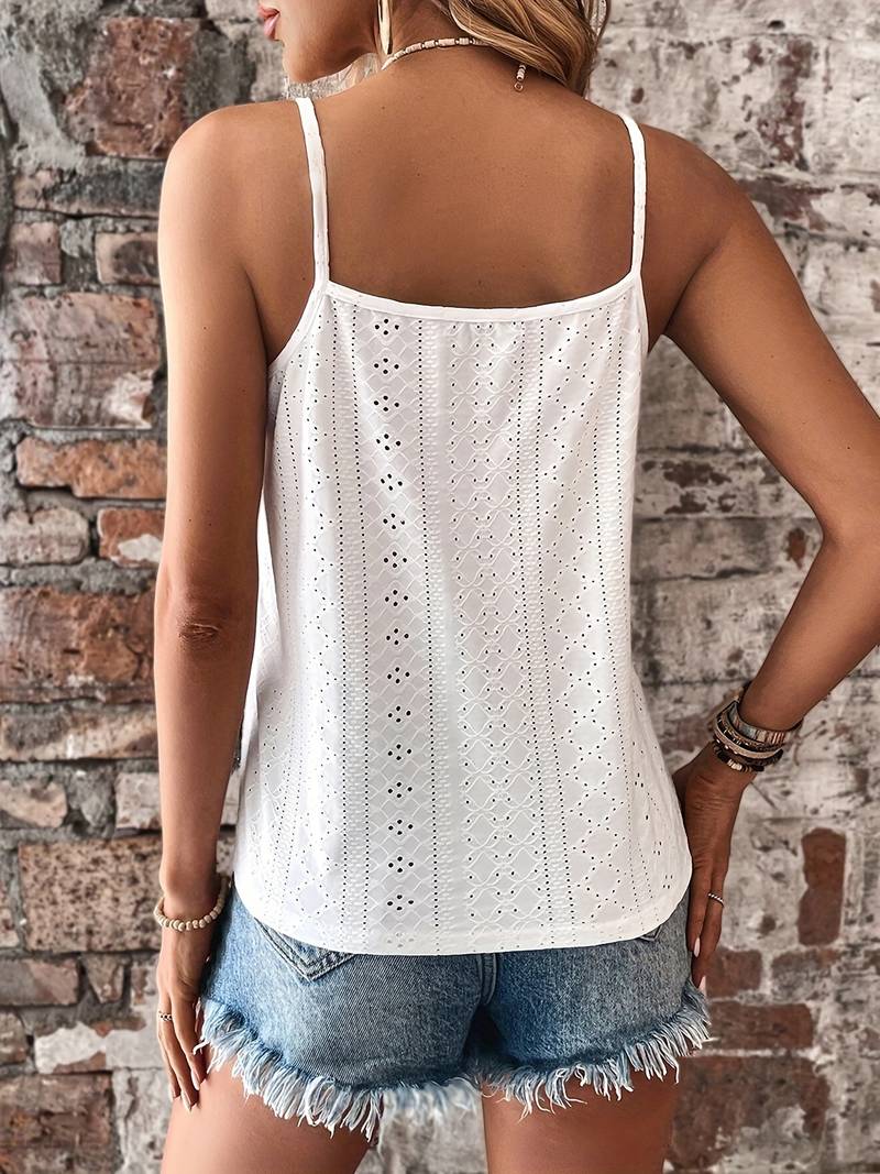 Tiranya – Elegantes Camisole-Top mit Ösen und Spitzenbesatz