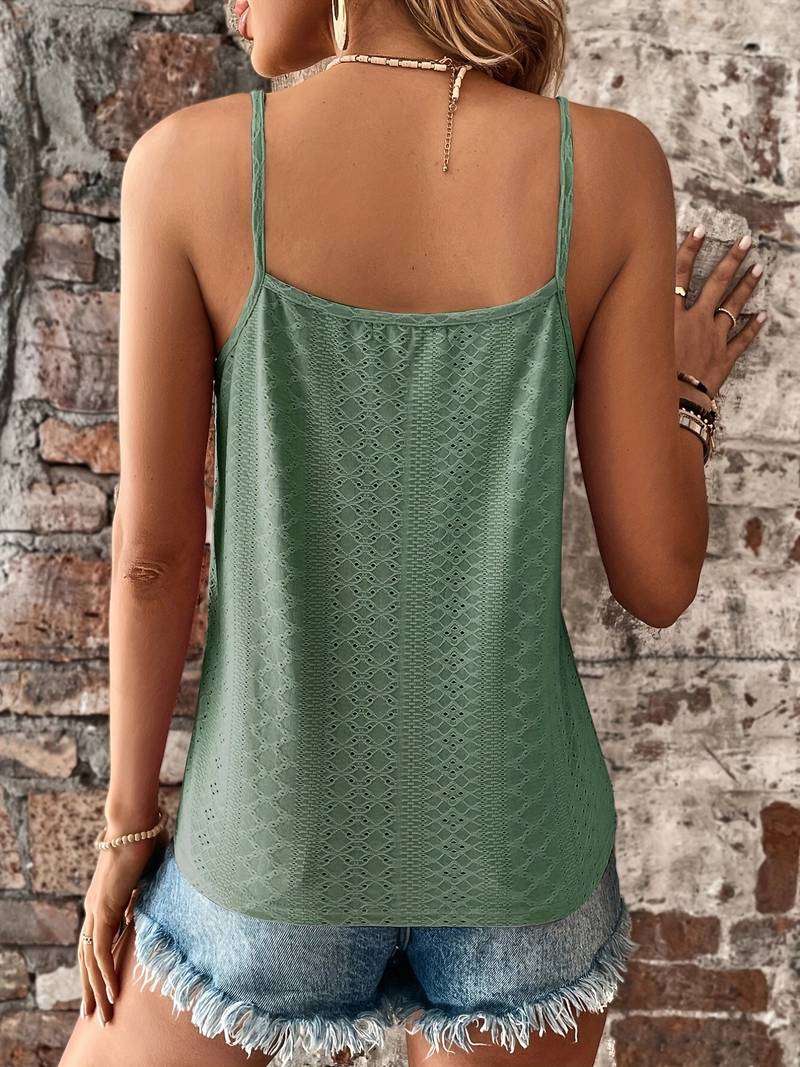 Tiranya – Elegantes Camisole-Top mit Ösen und Spitzenbesatz