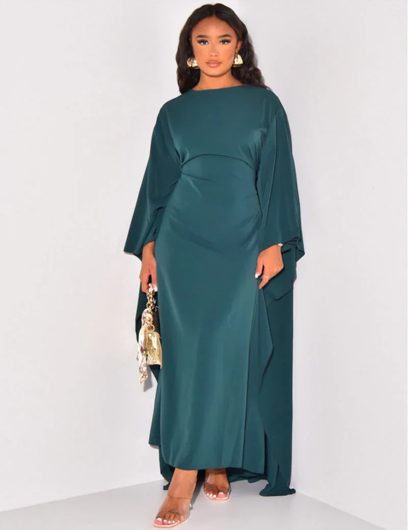 Ploning – Elegantes Satin-Kaftan-Maxikleid