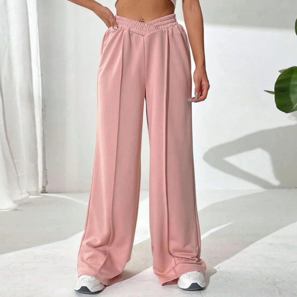 Jally – Hohe Taille Loungehose mit weitem Bein