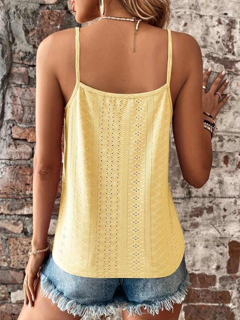 Tiranya – Elegantes Camisole-Top mit Ösen und Spitzenbesatz