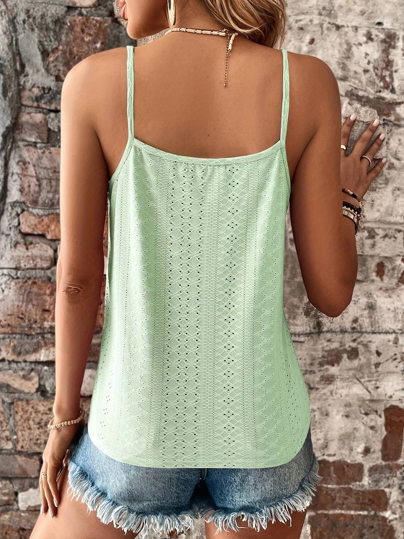 Tiranya – Elegantes Camisole-Top mit Ösen und Spitzenbesatz