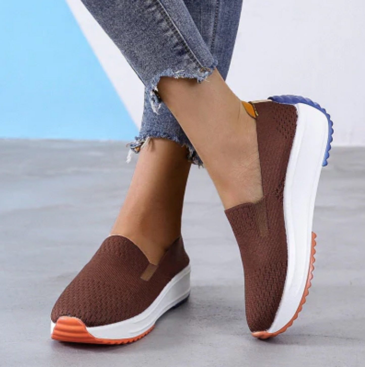 Nyssara – Atmungsaktive Slip-On-Plateau-Sneaker aus Strick