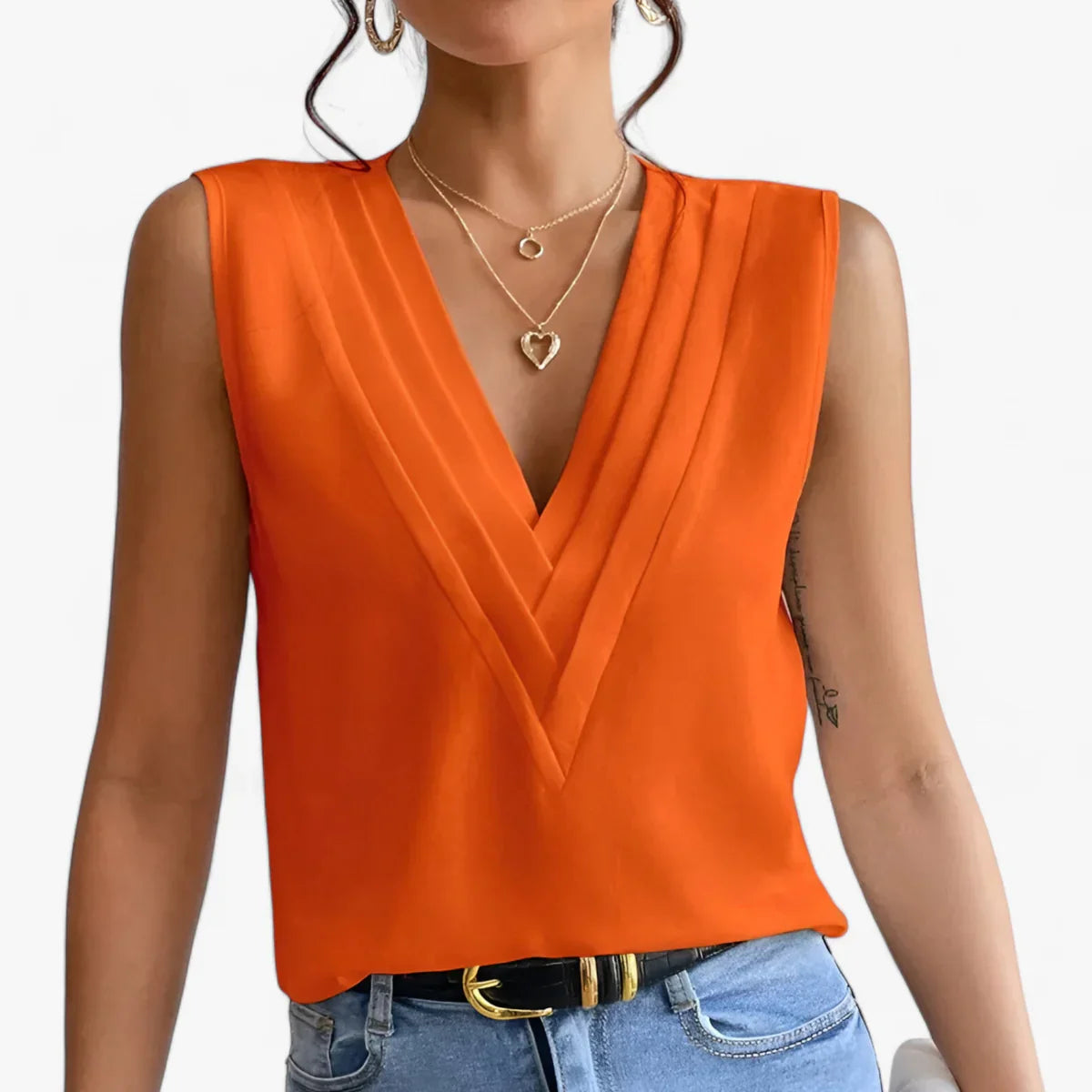 Talisse – Elegante ärmellose Bluse mit V-Ausschnitt