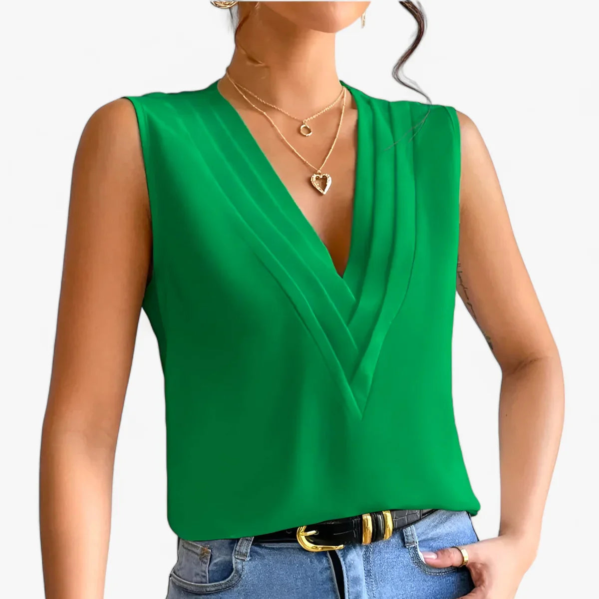 Talisse – Elegante ärmellose Bluse mit V-Ausschnitt