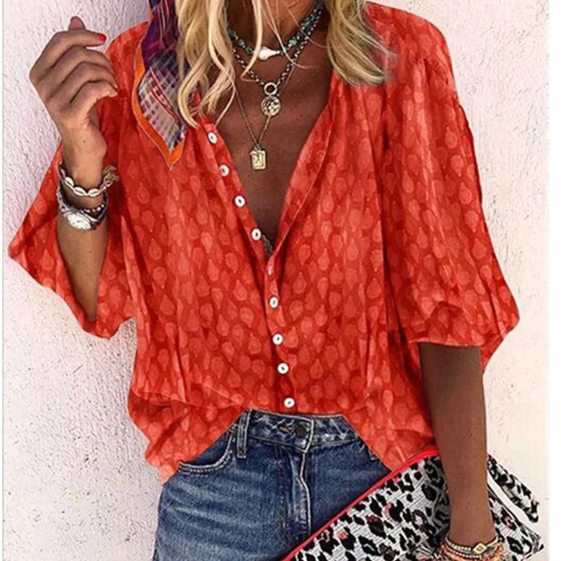 Alouen – Locker geschnittene Bluse mit Knopfleiste