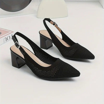 Rinika – Schicke Slingback-Pumps aus Mesh-Strick
