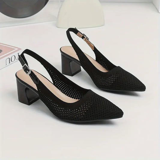Rinika – Schicke Slingback-Pumps aus Mesh-Strick