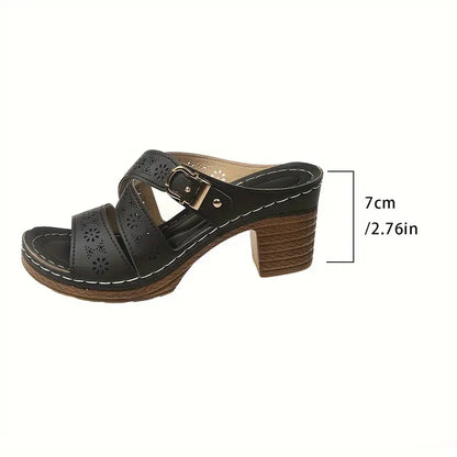 Nalira – Stilvolle Leder-Komfortsandalen mit Cut-Outs