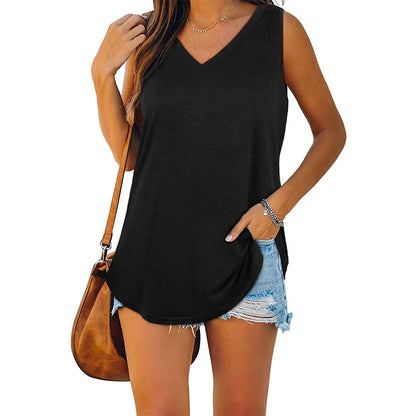 Fayelune – Schickes ärmelloses Tanktop mit V-Ausschnitt