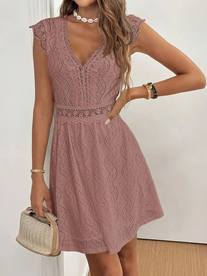Avenleigh – Damen-A-Linien-Kleid mit Spitzenärmeln