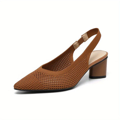 Thalira – Lässige Strick-Slingback-Pumps mit spitzer Spitze