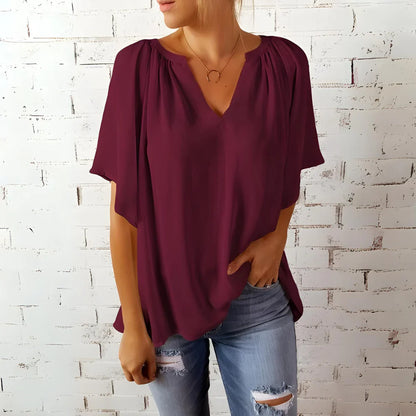 Silvara – Fließende Bluse mit V-Ausschnitt