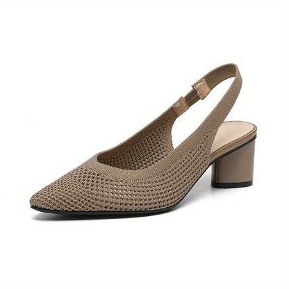 Thalira – Lässige Strick-Slingback-Pumps mit spitzer Spitze