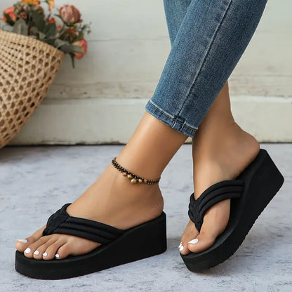 Liselotte – Gepolsterte Plateau-Flip-Flops für Damen