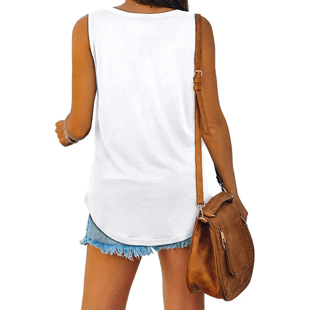 Fayelune – Schickes ärmelloses Tanktop mit V-Ausschnitt