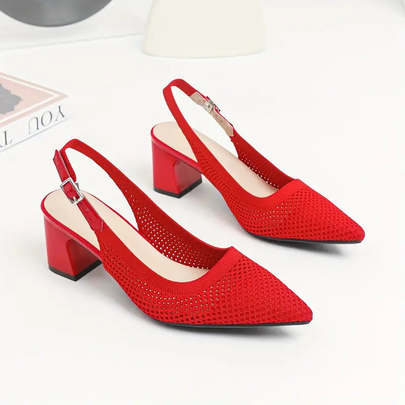 Rinika – Schicke Slingback-Pumps aus Mesh-Strick