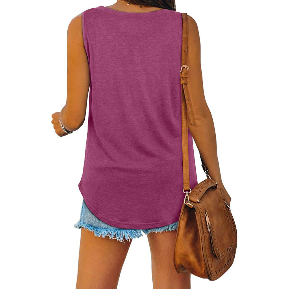Fayelune – Schickes ärmelloses Tanktop mit V-Ausschnitt
