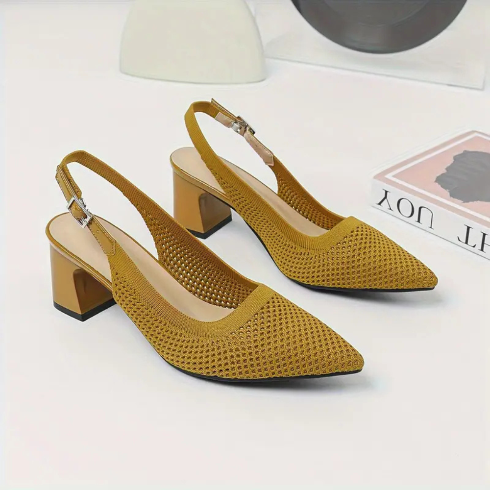 Rinika – Schicke Slingback-Pumps aus Mesh-Strick